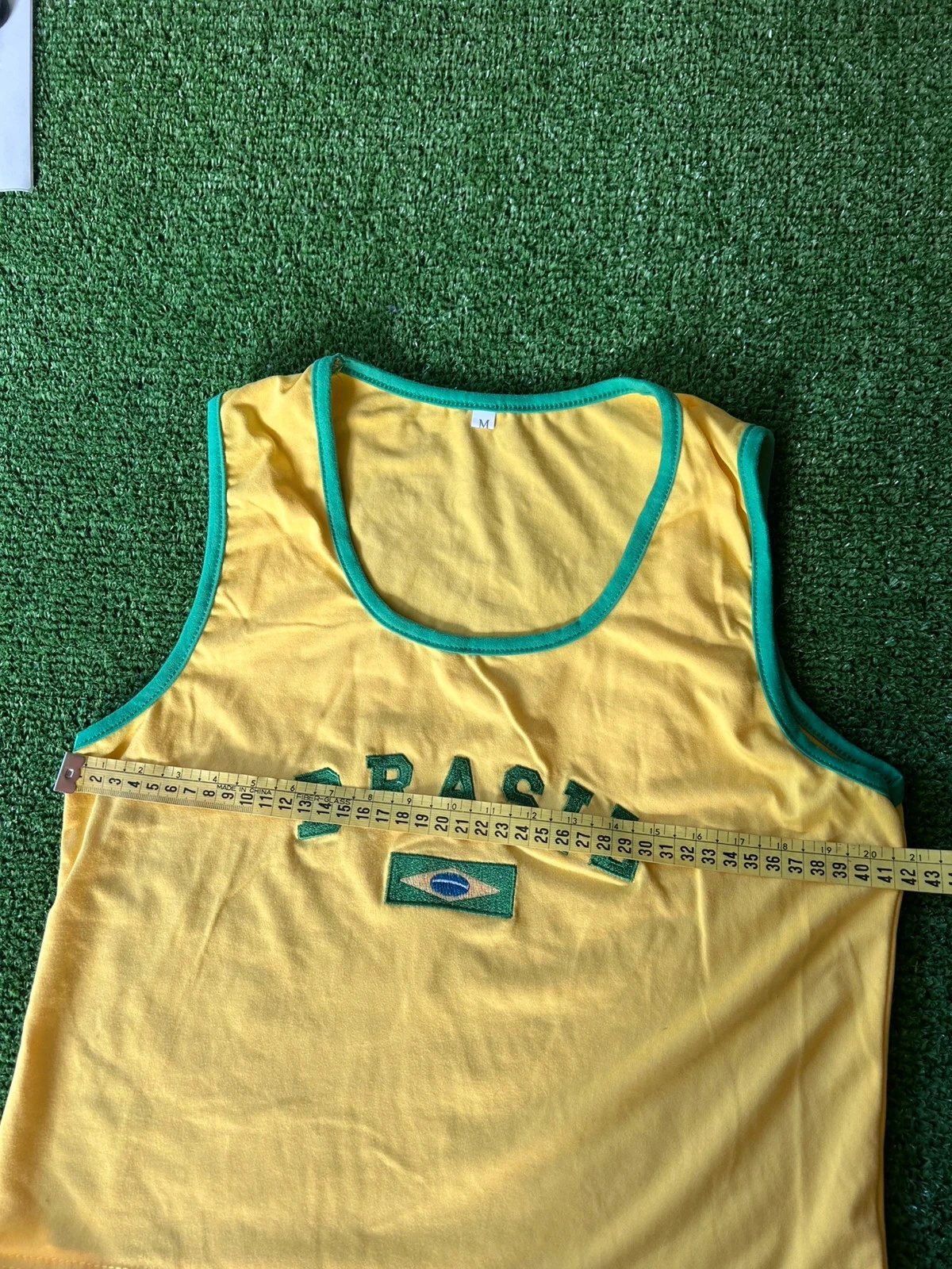 Geel-groen Brazil geborduurd tanktopje – photo 6